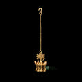 Brass Hanging Deepak Diya with Chain & Bells – 20.5 Inch