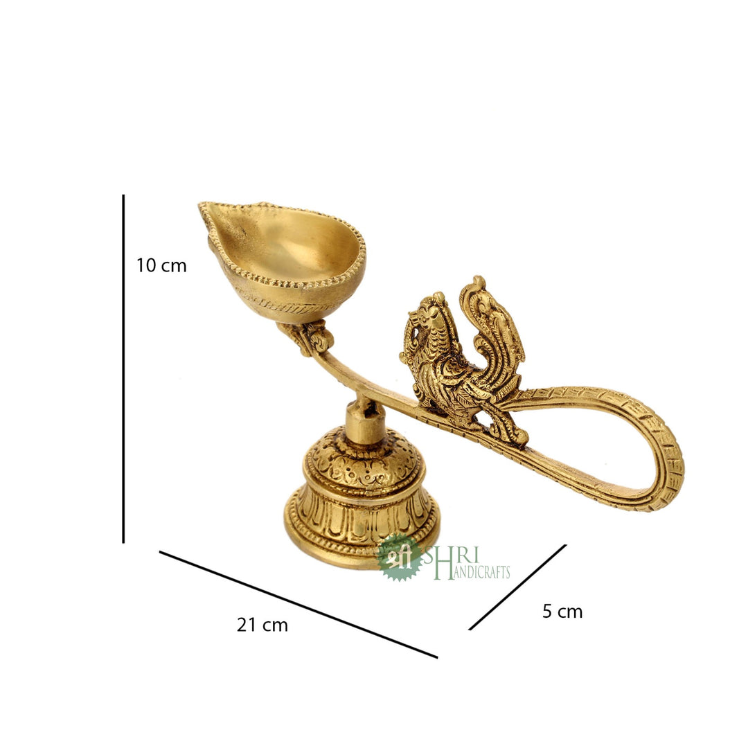 BRASS HAND DEEPAK WITH BELL