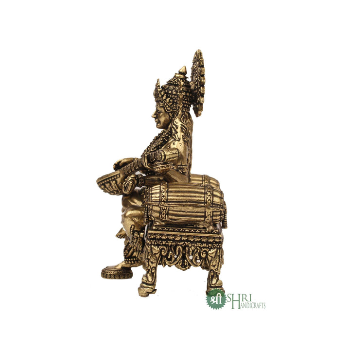 Brass Goddess Saraswati Seated On Aasan 4 Inch By Trendia Decor