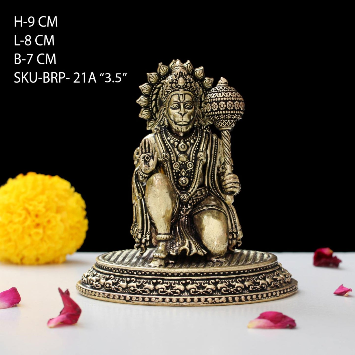 Brass Blessing Hanuman Statue 3.5 Inch By Trendia Decor