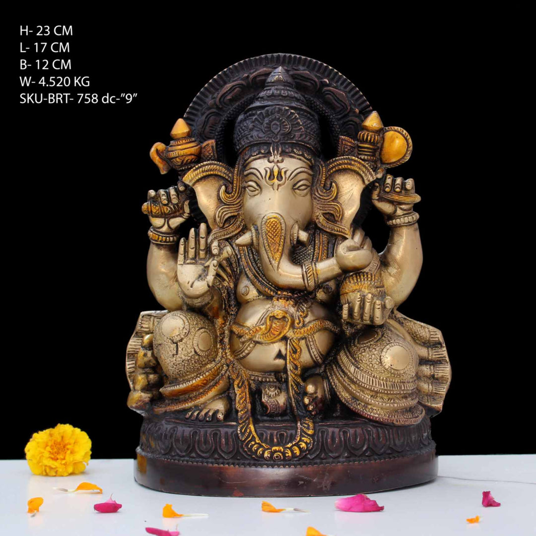 Brass Colour Ganesha