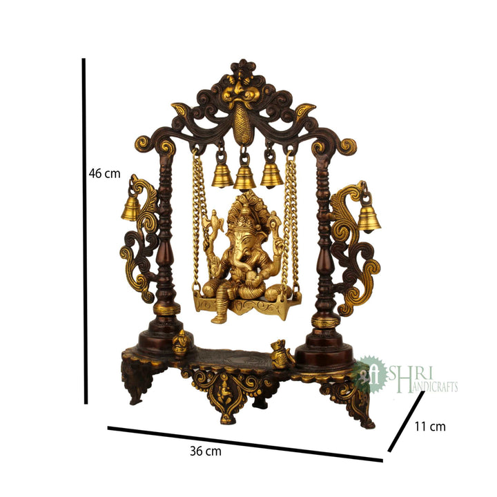 BRX-316DC-18 (18" BRASS JHULA GANESH COLOUR BRX)