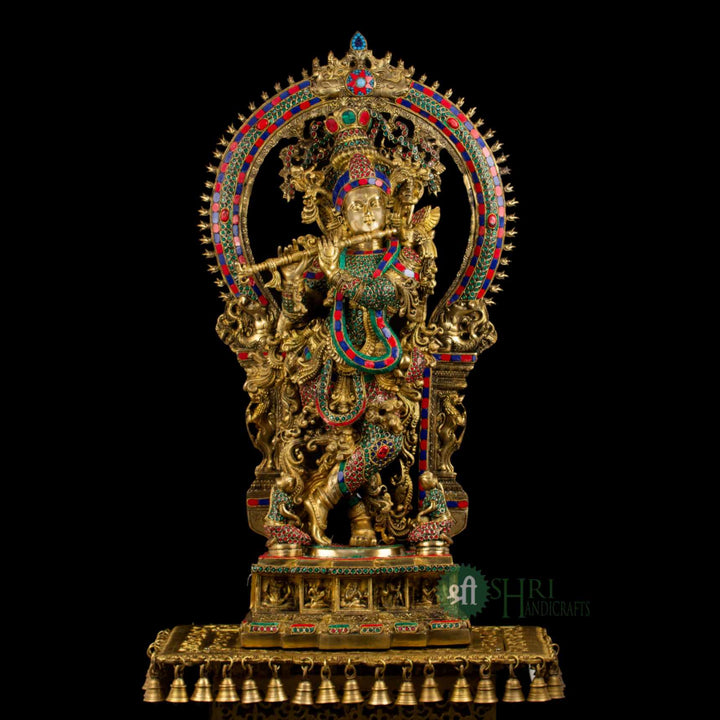 BRASS MEHRAV KRISHNA STONE WORK