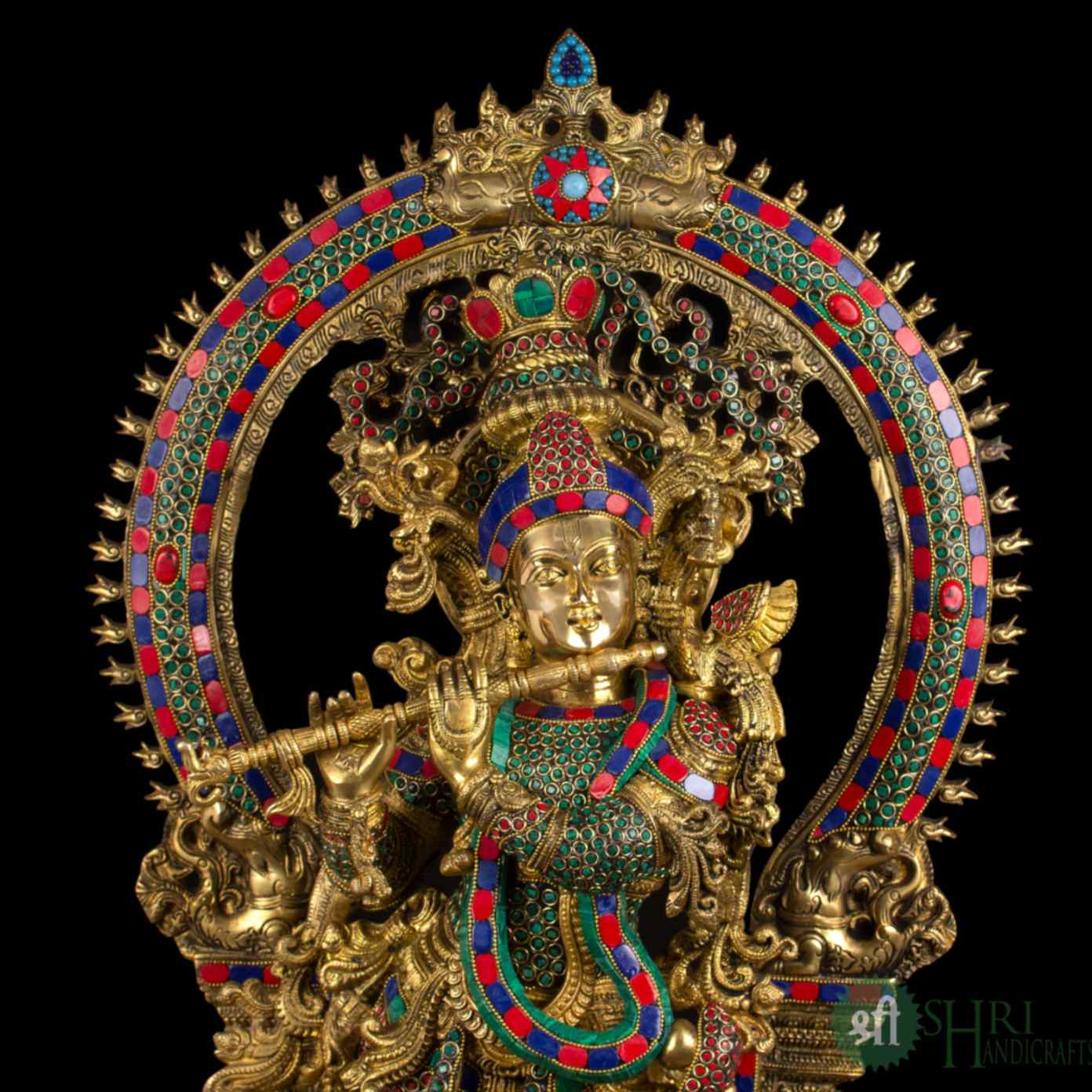 BRASS MEHRAV KRISHNA STONE WORK