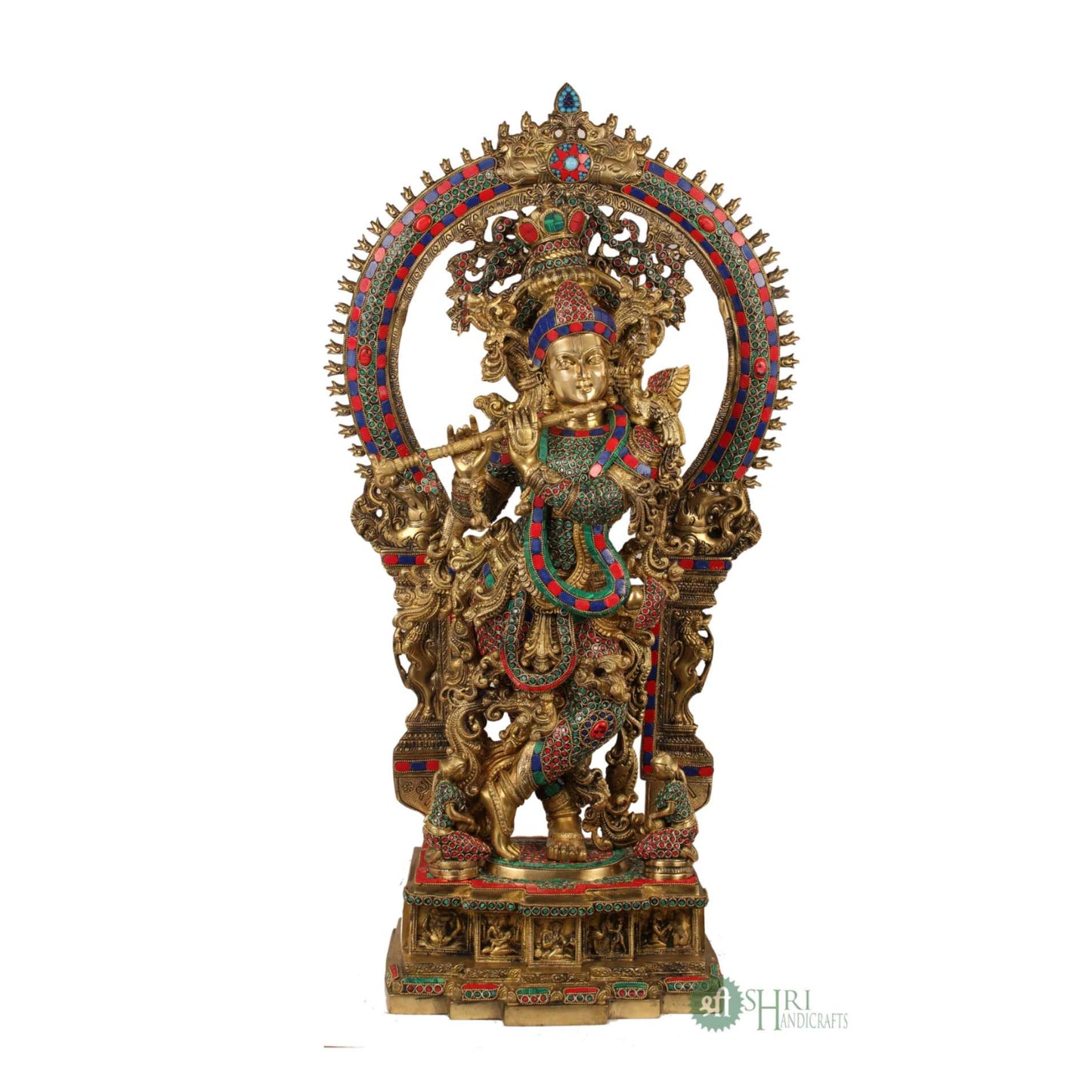 BRASS MEHRAV KRISHNA STONE WORK