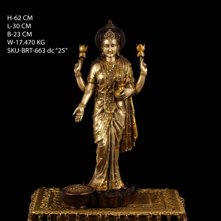 Brass Standing Laxmi