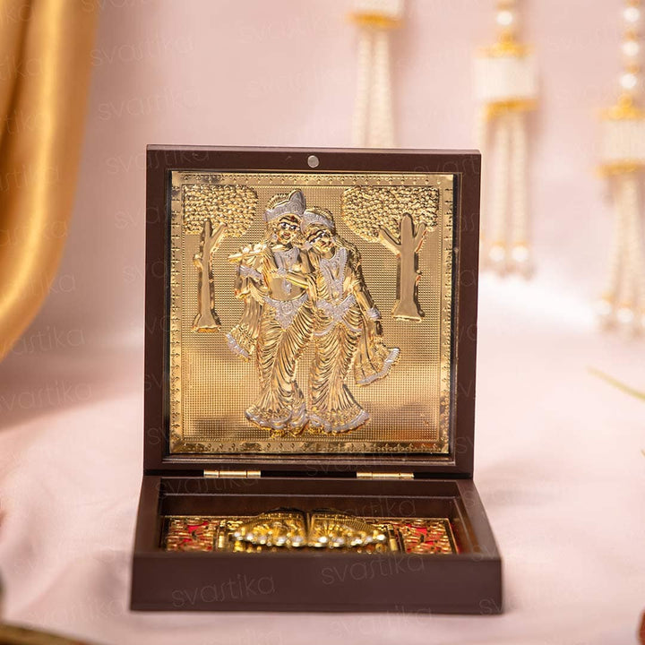 Radhe Krishna Pocket Temple (24 Karat Gold Coated) - By Trendia