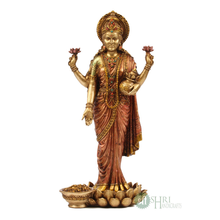 SN-172C-10 (10" LAXMI STANDING COPPER PAINTING SN)