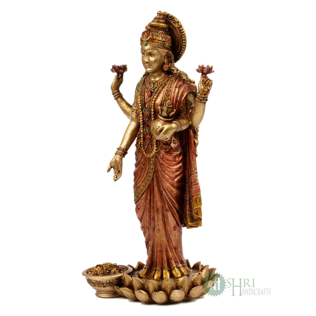 SN-172C-10 (10" LAXMI STANDING COPPER PAINTING SN)