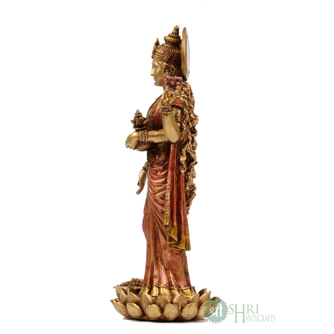 SN-172C-10 (10" LAXMI STANDING COPPER PAINTING SN)