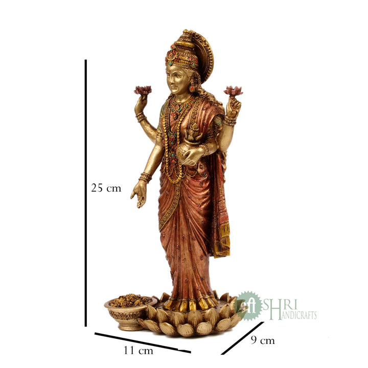 SN-172C-10 (10" LAXMI STANDING COPPER PAINTING SN)