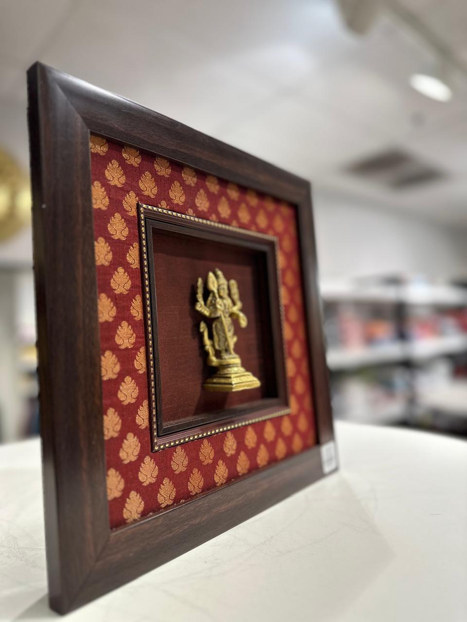 Subramanya Swami silk frames with brass idol