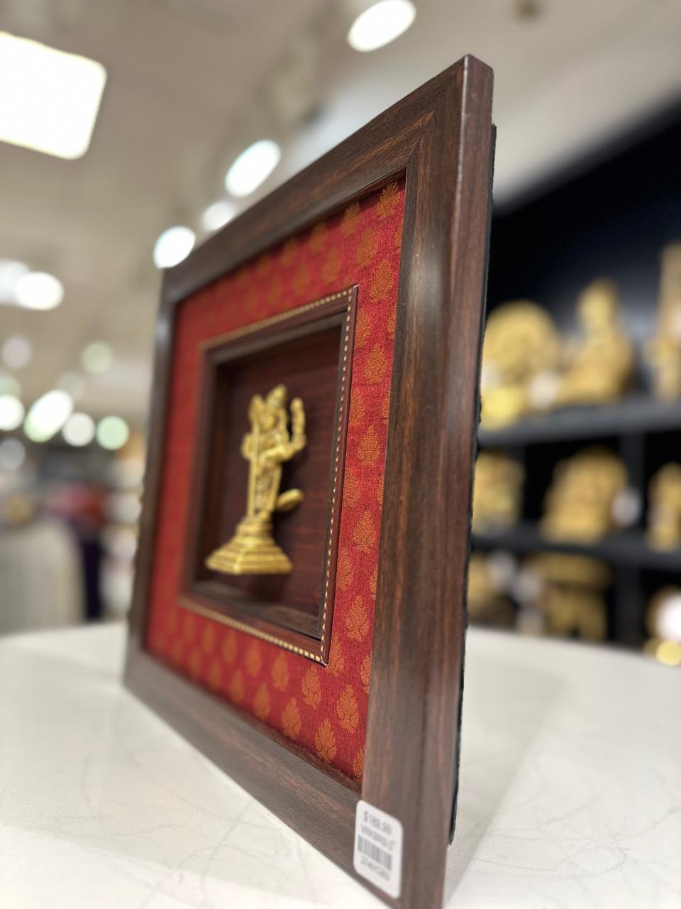 Subramanya Swami silk frames with brass idol