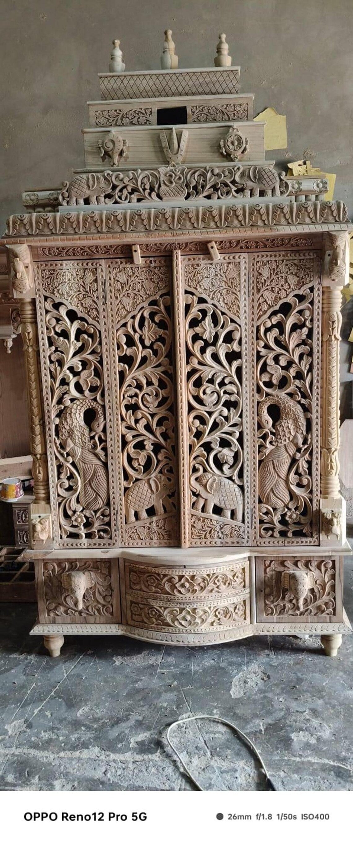 Wooden temple Handmade Customizable Home Wooden Temple solid teakwood hand carved unique Large Wooden Mandir All Handcrafted Carving