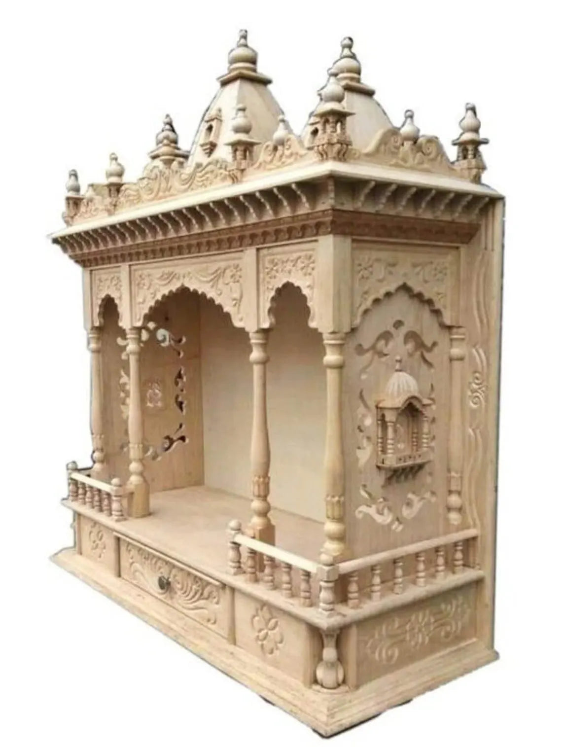 Wooden temple Handmade Customizable Home Wooden Temple solid teakwood hand carved unique Large Wooden Mandir All Handcrafted Carving
