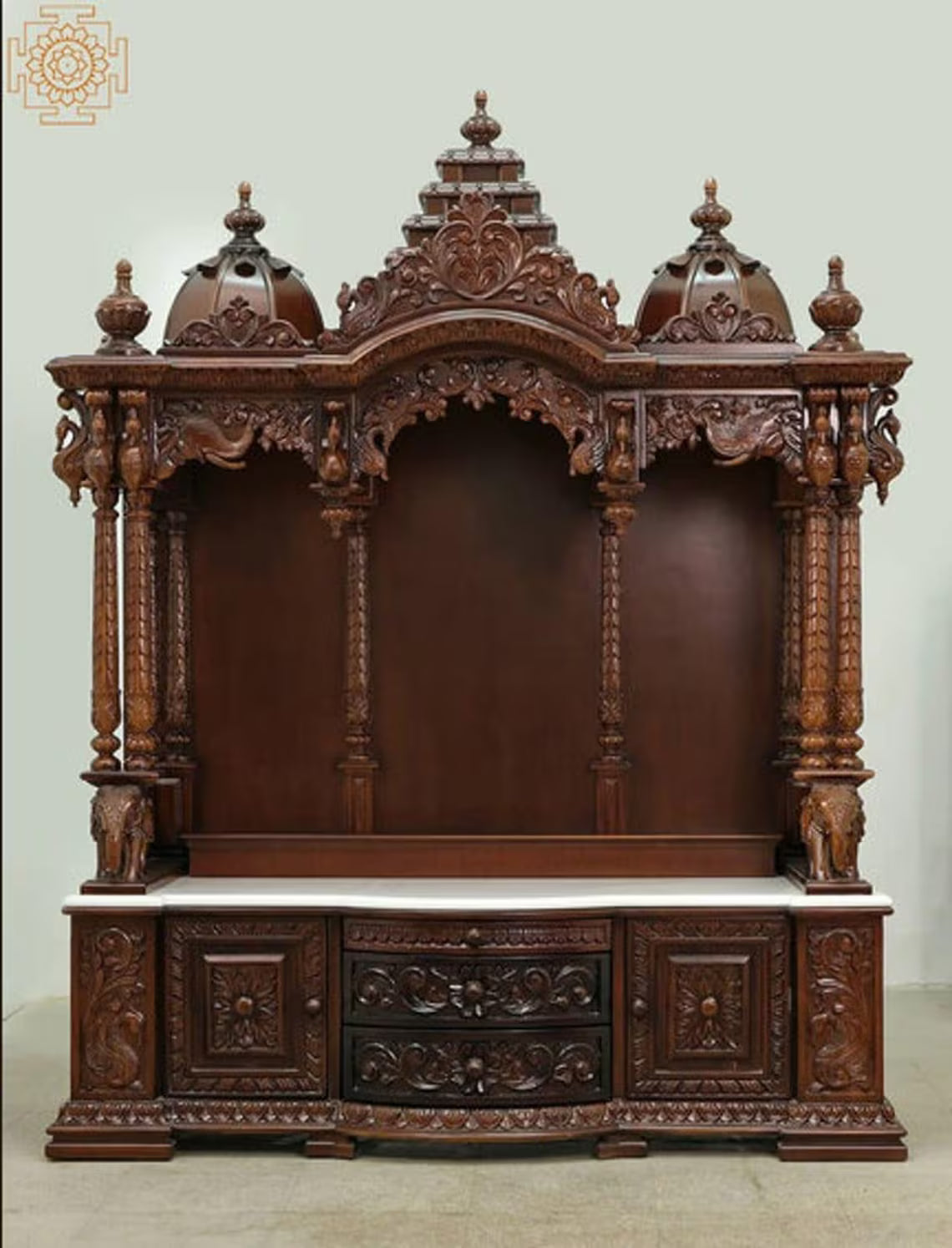 Wooden temple 65" Large solid Teakwood mandir handcarved traditional unique design Handmade Customizable Home Wooden Temple solid teakwood