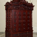 Handmade Teakwood Temple with Brass Bells, Customizable Puja Mandir