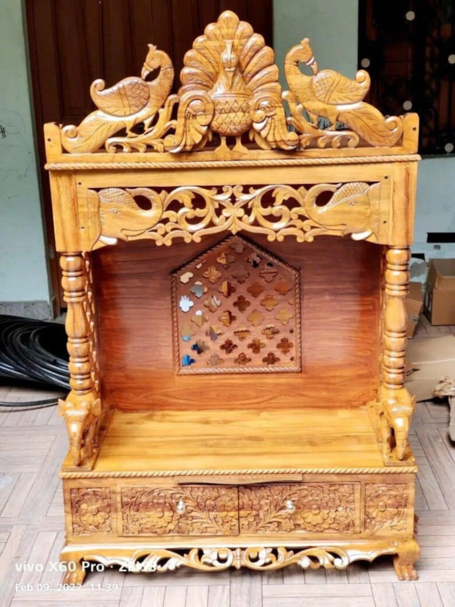 Wooden temple Handmade Customizable Home Wooden Temple solid teakwood hand carved unique Large Wooden Mandir All Handcrafted Carving