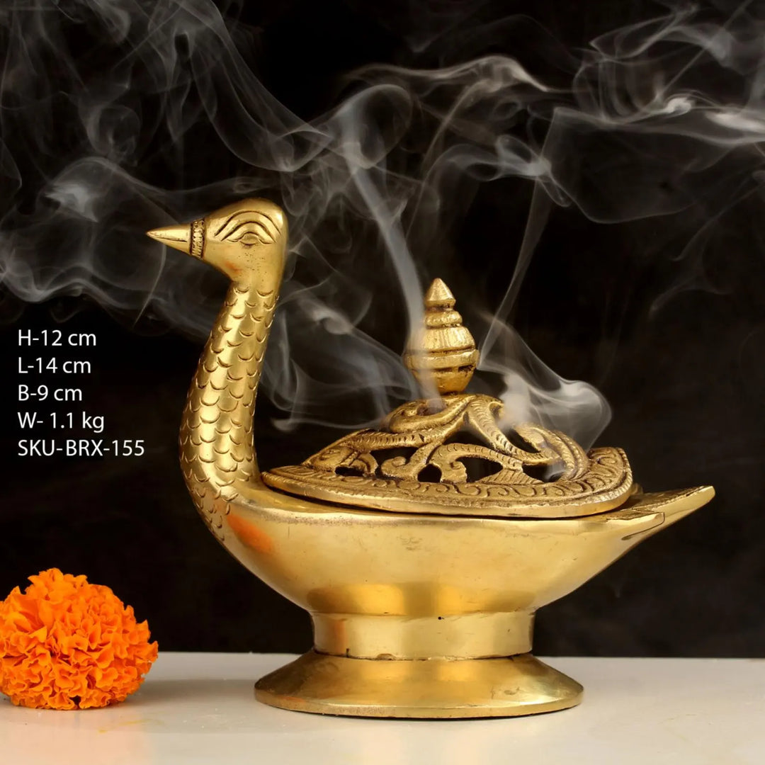 Brass Duck Shape Dhuni for Purification & Home Décor