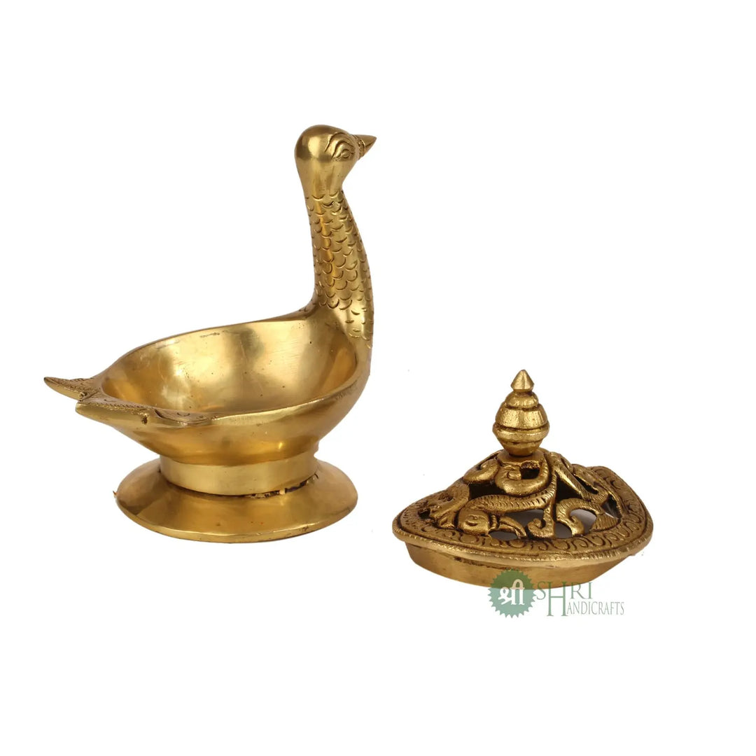 Brass Duck Shape Dhuni for Purification & Home Décor