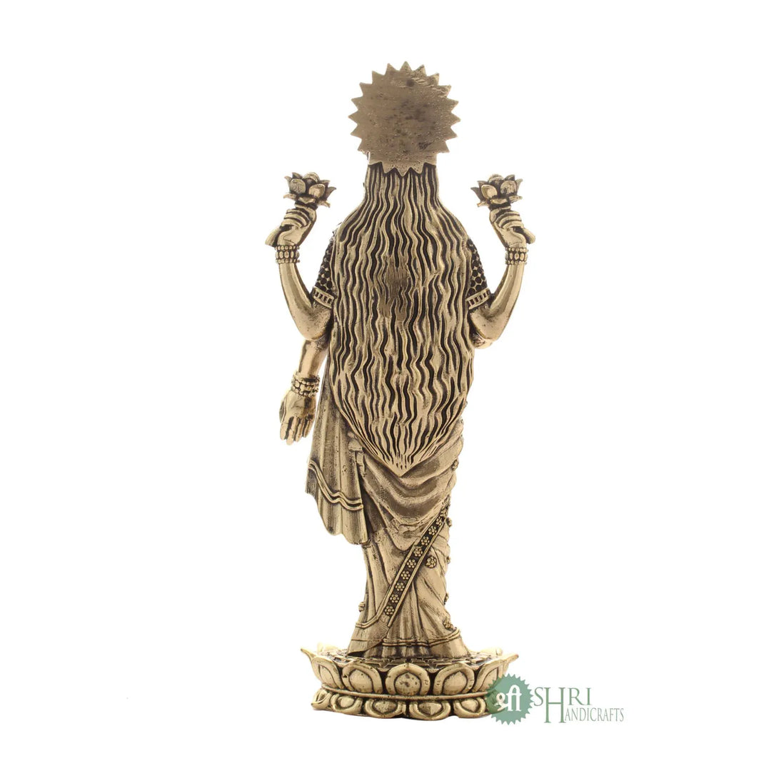 7 Inch Brass Laxmi Standing Idol