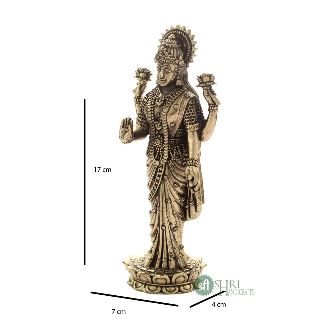 7 Inch Brass Laxmi Standing Idol