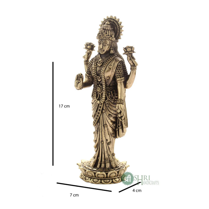 7 Inch Brass Laxmi Standing Idol