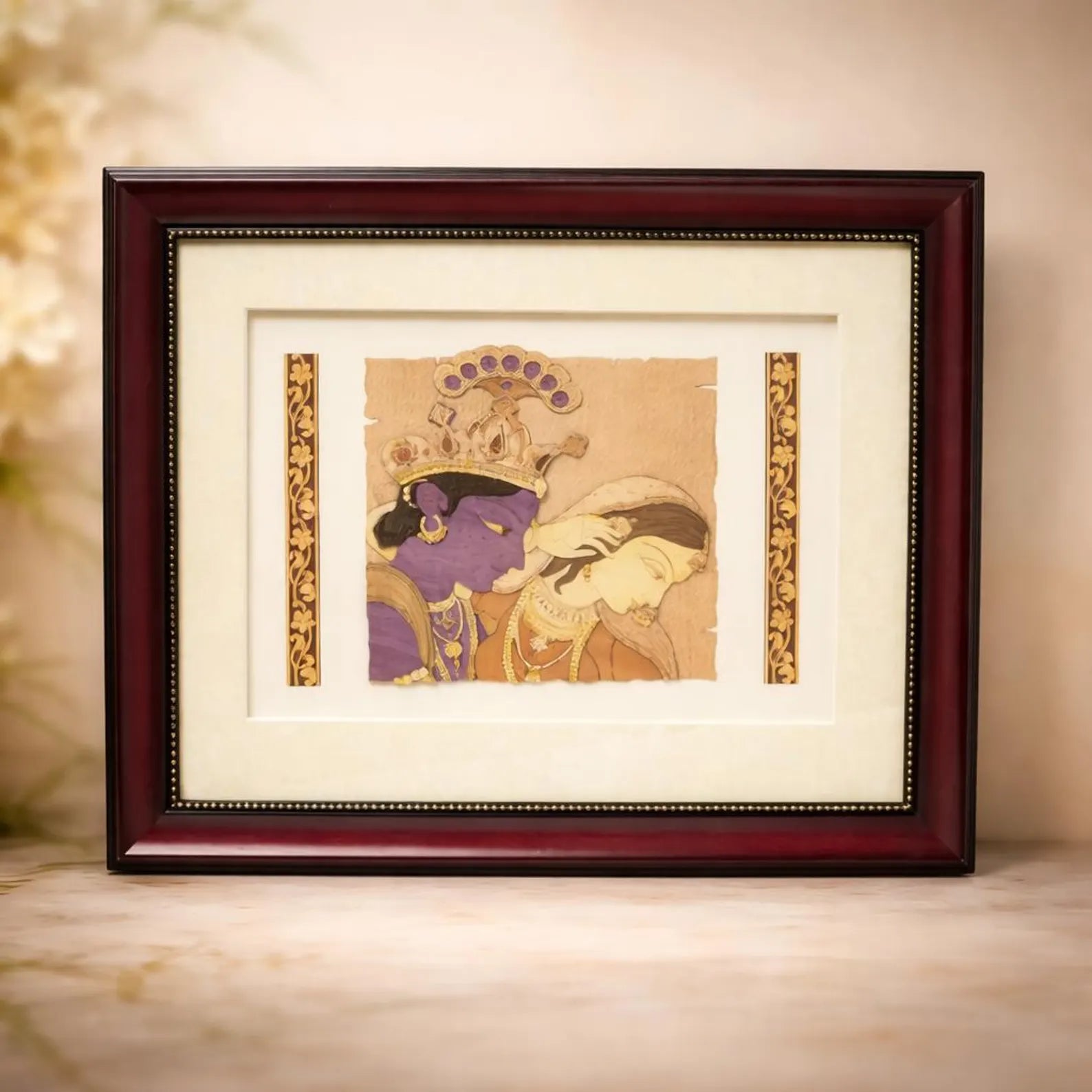 Radha Krishna Wood Art Frame – 13 x 16 Inches