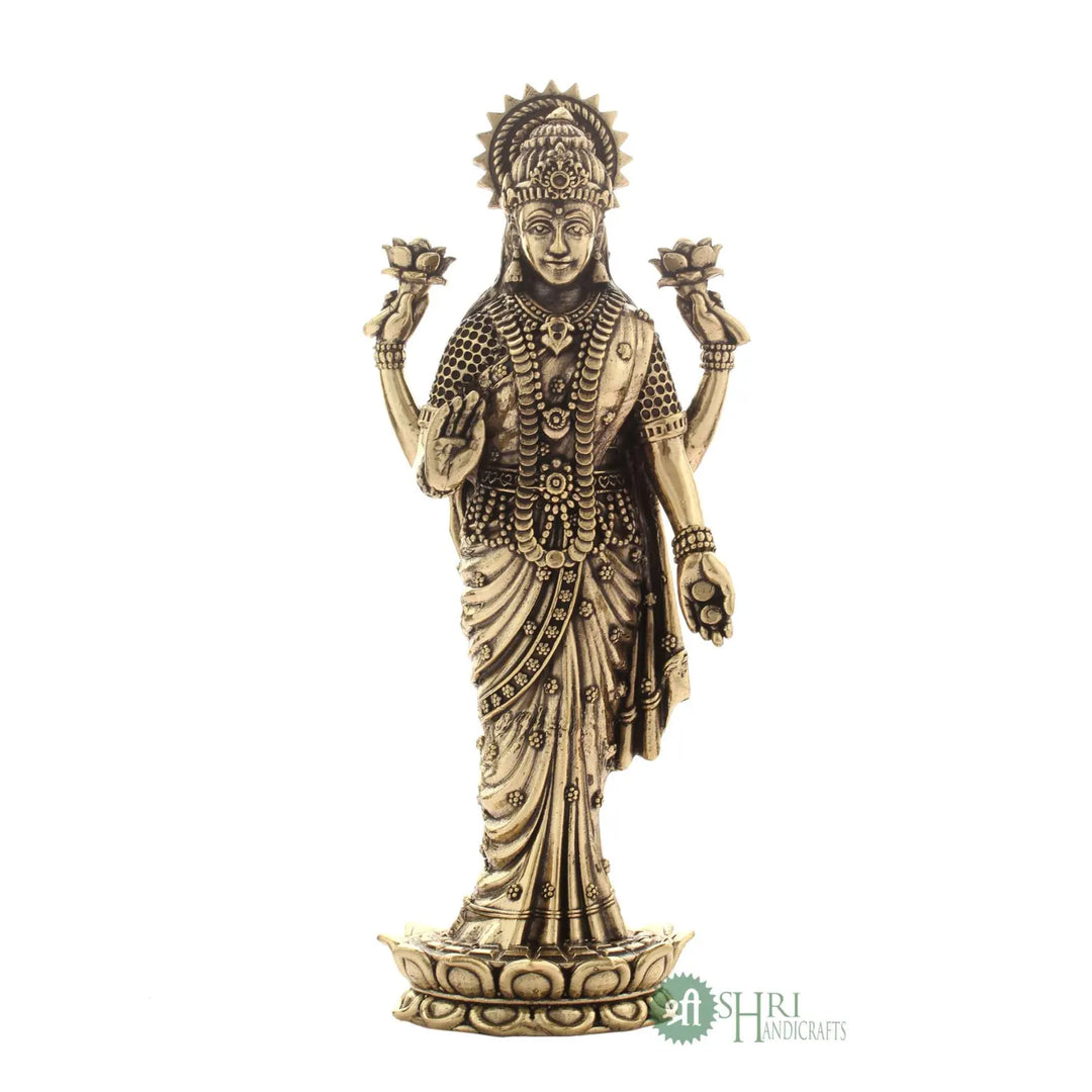 7 Inch Brass Laxmi Standing Idol