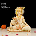9 Inch Krishna Sitting with Cow Resin Idol