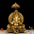 18 Inch Handcrafted Heavy Brass Ganesh Idol