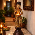 24 Inch Dual Tone Brass Lady with Diya