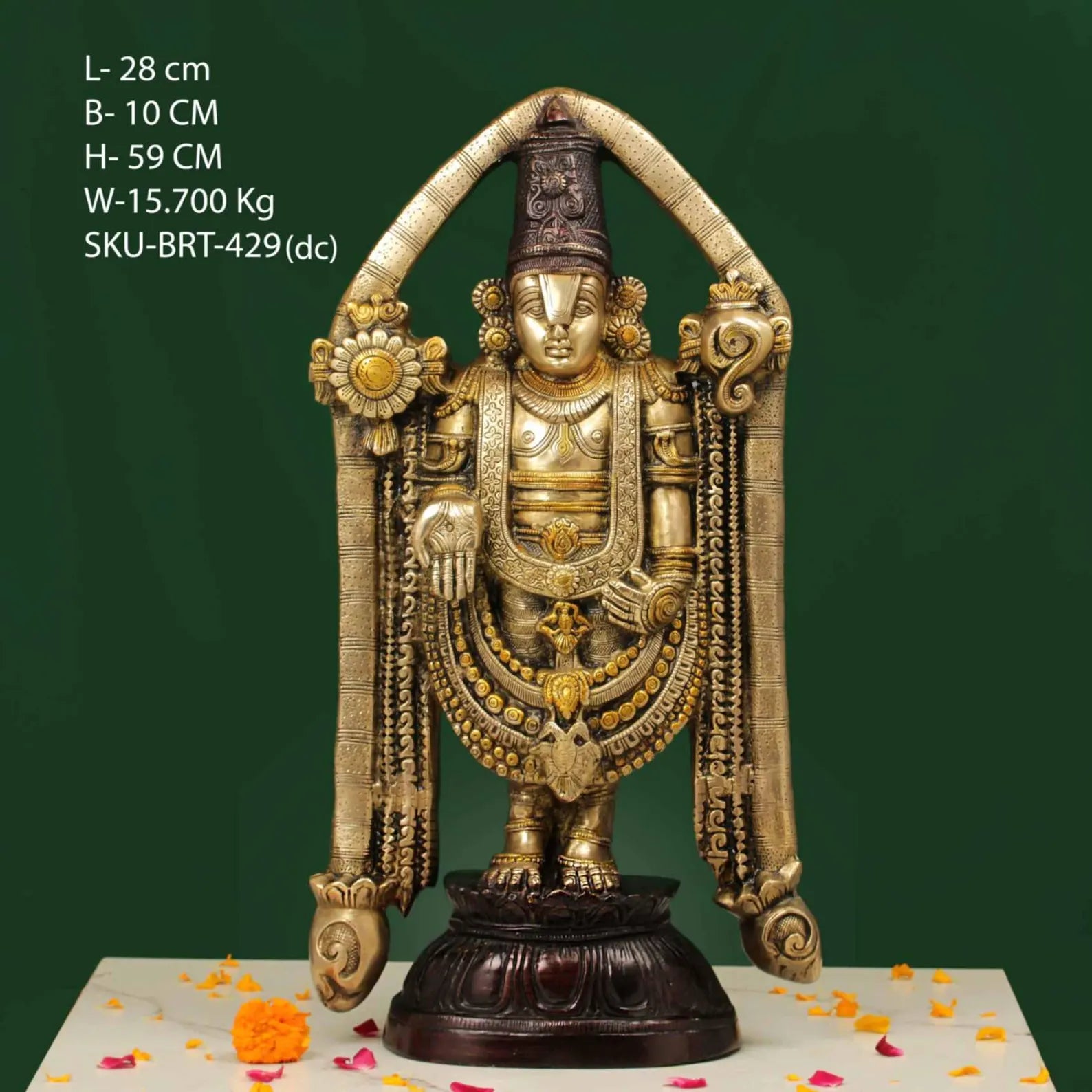 23 Inch Brass Tirupati Balaji Idol
