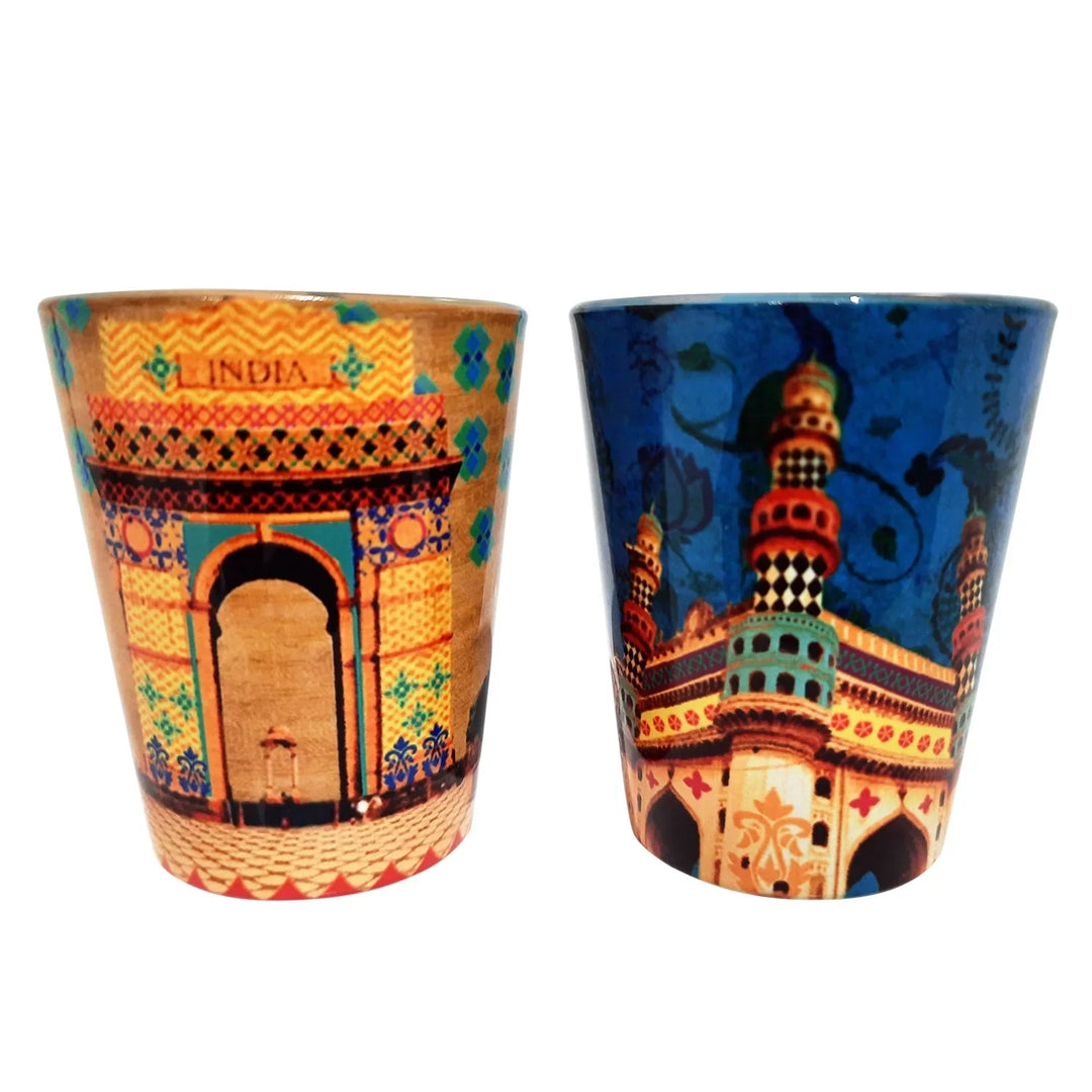 Indian Monuments Glass Set Of 2 By Trendia Decor