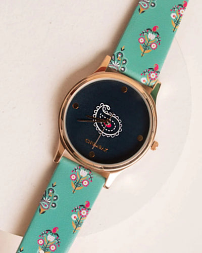 Women's Teal By Paisley Garden Wrist Watch - Chumbak