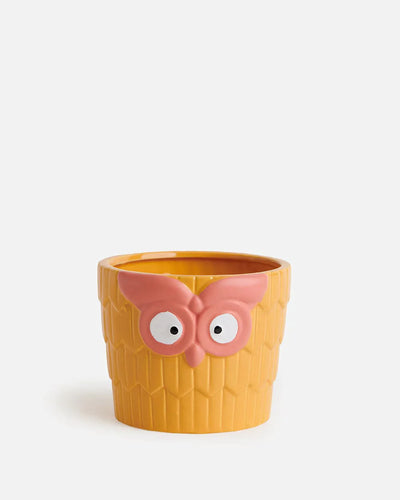 The Wise Owl Planter, Medium - Yellow - Chumbak