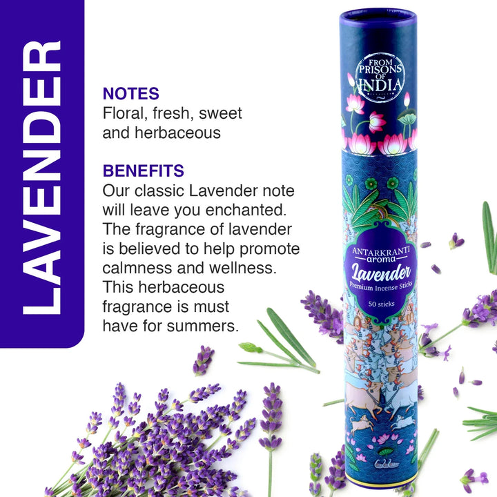 Sacred Life Yoga Incense Sticks Lavender - PRISONS OF INDIA