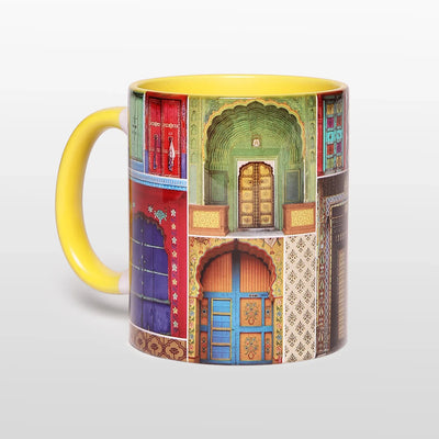 'Dwaar' Printed Ceramic Mug Yellow By Trendia Decor