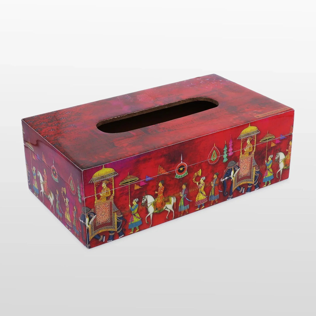 'King's Procession' Printed Tissue Box Holder By Trendia Decor