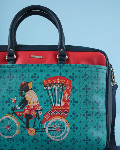 Elephant On Rickshaw Laptop Bag - Chumbak