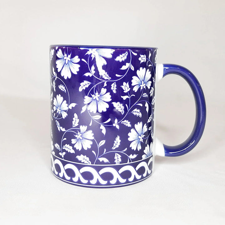 Ceramic Coffee Mug Blue Pottery Print By Trendia Decor