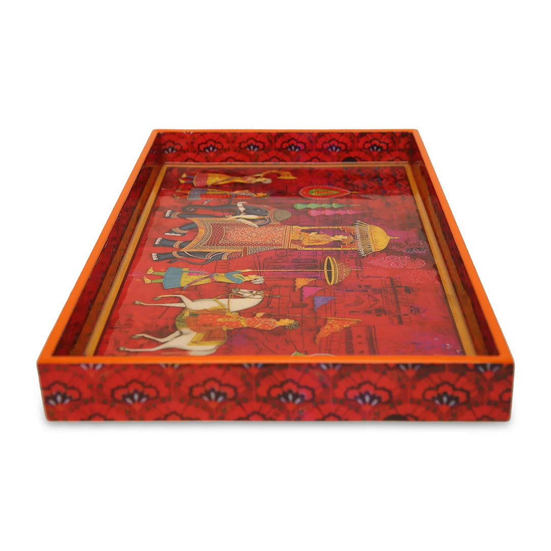 Rajasthani Print Decorative Tray Large By Trendia Decor