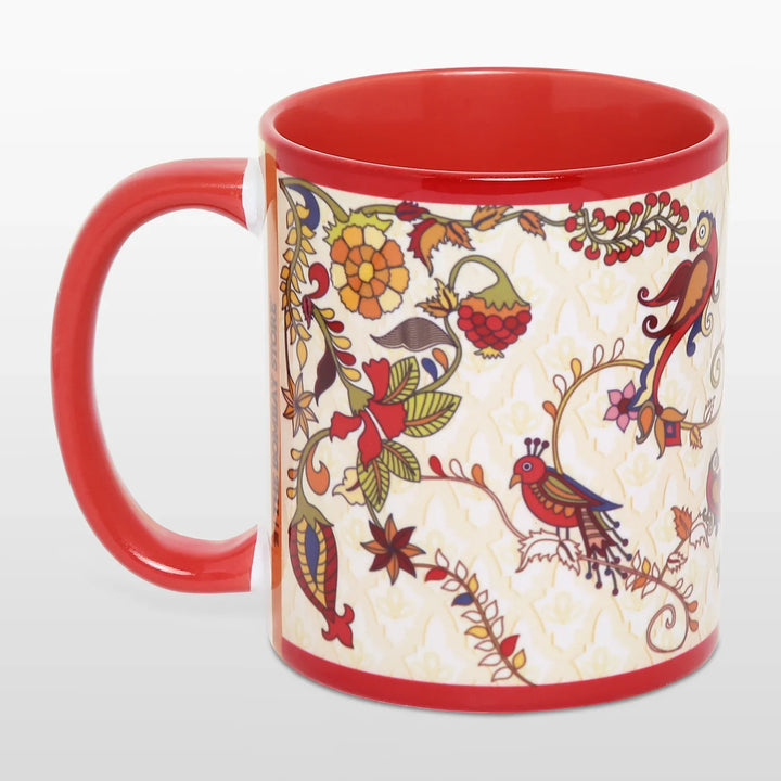 Kalamkari Birds Ceramic Mug By Trendia Decor