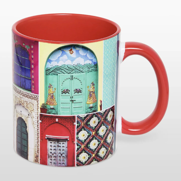 'Dwaar' Printed Ceramic Mug Red By Trendia Decor