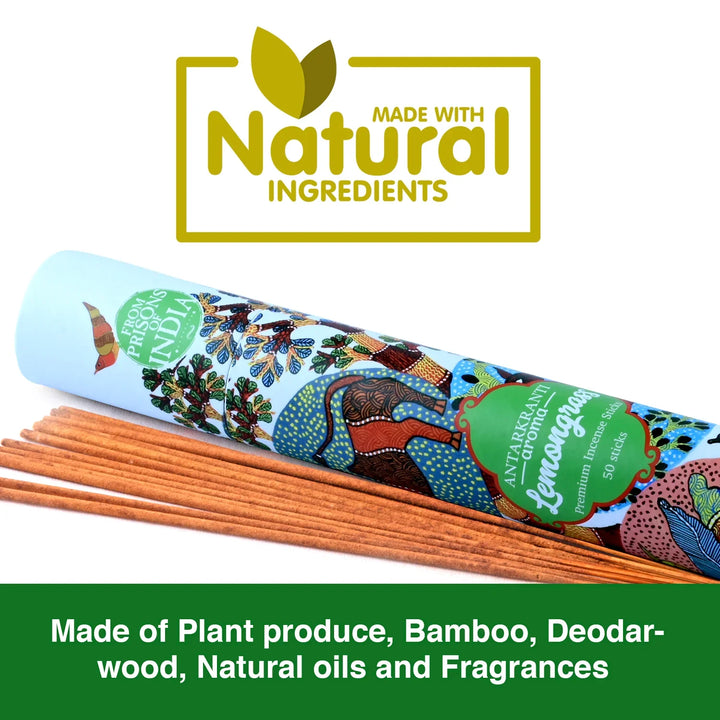 Sacred Life Incense Sticks Lemongrass - PRISONS OF INDIA