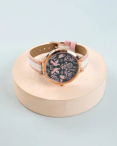 Women's Teal By  Floral Birds Wrist Watch- Pink - Chumbak