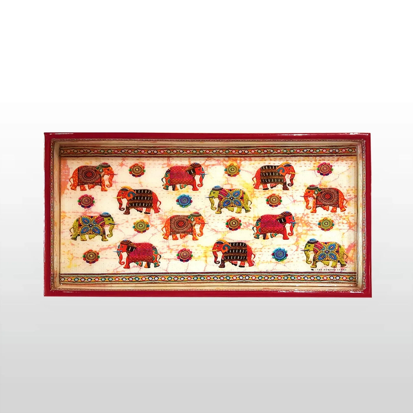 Colourful Elephants Small Trinket Tray By Trendia Decor