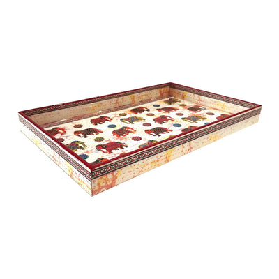 Colourful Elephants Large Serving Tray By Trendia Decor