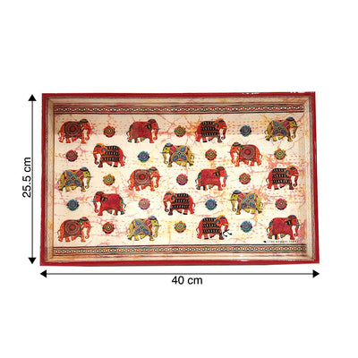 Colourful Elephants Large Serving Tray By Trendia Decor