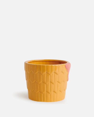 The Wise Owl Planter, Medium - Yellow - Chumbak